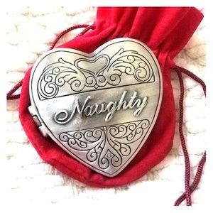 Pewter Heart Pocket Mirror